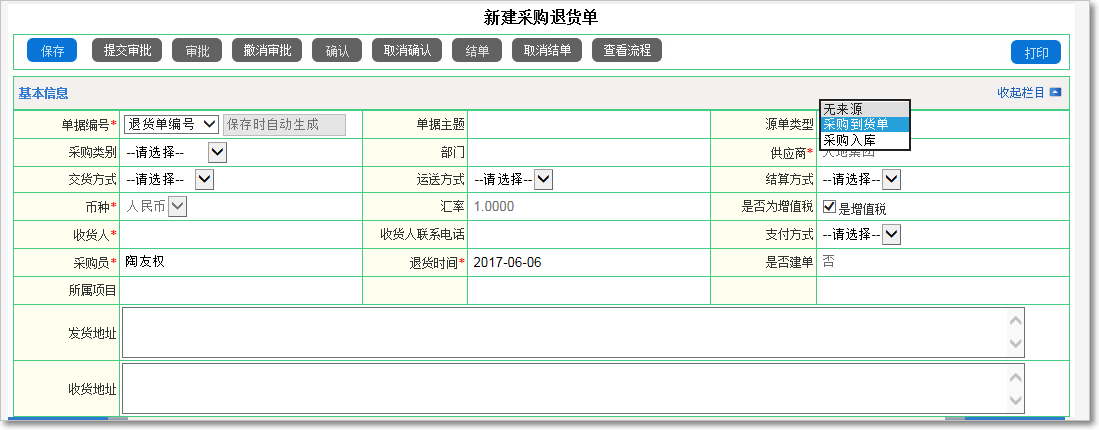 采購退貨流程